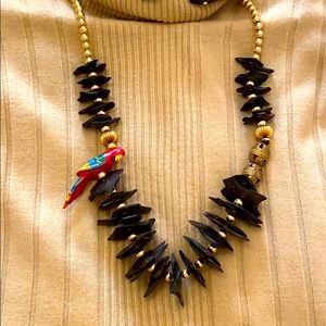 Wooden necklace & matching earrings